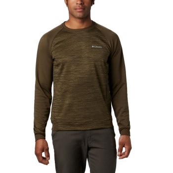 Columbia Muške Majice S Kapuljačom - Tech Trail Midlayer Crew Maslinasto Zelene | LKVX-24983